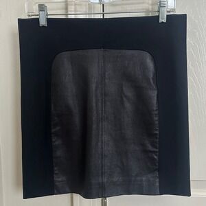Vince Leather & Ponte Mixed Media Mini Skirt in Black - Size 4